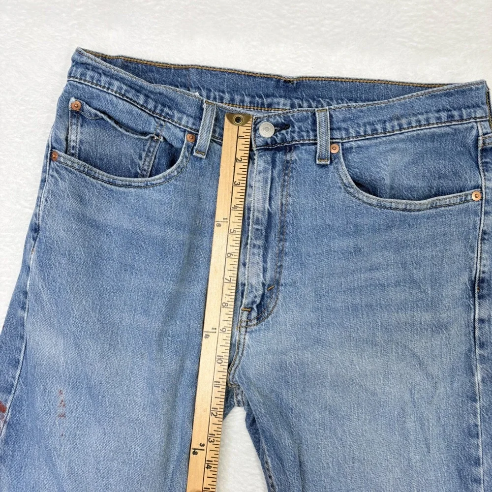 Levis 505 Regular Fit‎ Mens Jeans 36x32 Light Wash Blue Stretch 00505-2958